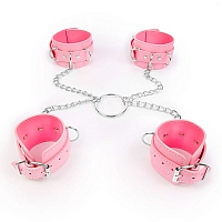 Набор фиксаторов - наручники и оковы розовые