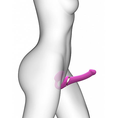 Гибкий страпон с имитацией оральных ласк и вибрацией Strap-on-me Multi Orgasm pink, M