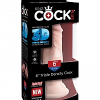 Фаллоимитатор на присоске King Cock Plus 6" Triple Density Cock - Flesh (небольшой дефект поверхности)