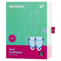 Набор менструальных чаш Satisfyer Feel confident Menstrual Cup light blue