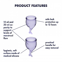 Набор менструальных чаш Satisfyer Feel Secure Menstrual Cup Lila