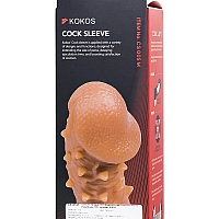 Насадка на фаллос с бугорками и отверстием для мошонки, размер M, Kokos Cock Sleeve 005