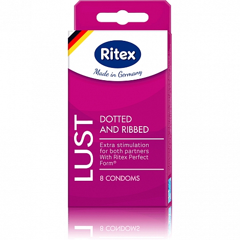 Презервативы с кольцами и пупырышками Ritex Lust, 8 шт