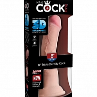 Фаллоимитатор на присоске King Cock Plus 8" Triple Density Cock - Flesh
