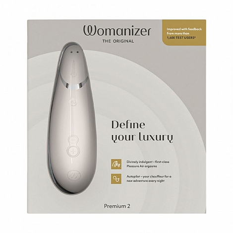 Бесконтактный клиторальный стимулятор серый Womanizer Premium 2