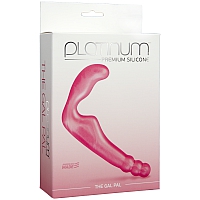 Безремневой розовый страпон из силикона Platinum Premium Silicone The Gal Pal Pink