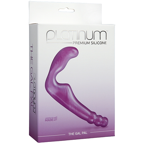 Безремневой фиолетовый страпон из силикона Platinum Premium Silicone The Gal Pal Purple