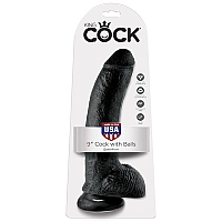 Реалистичный фаллос King Cock 9" Cock with Balls Black