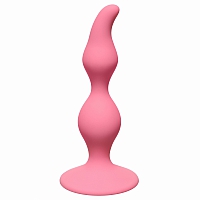 Анальная пробка Curved Anal Plug Pink, 12,5 см