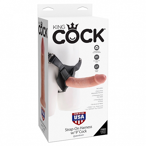 Страпон King Cock Strap-On Harness 9" Cock
