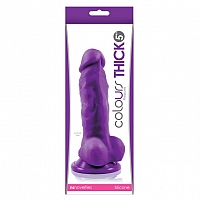 Фаллоимитатор на присоске Colours Pleasures Thick 5 Dildo Purple