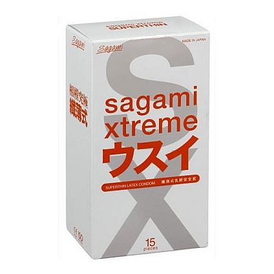 Презервативы ультратонкие Sagami Xtreme 0.04, 15 шт