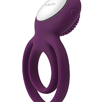 Фиолетовое эрекционное виброкольцо с подхватом мошонки и стимулятором с пупырышками Svakom Tammy