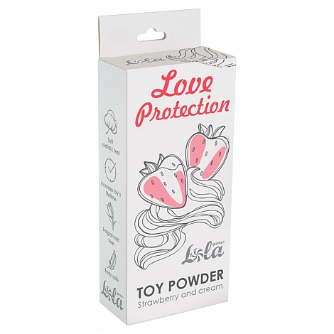 Пудра для игрушек ароматизированная Love Protection Клубника со сливками, 30 г