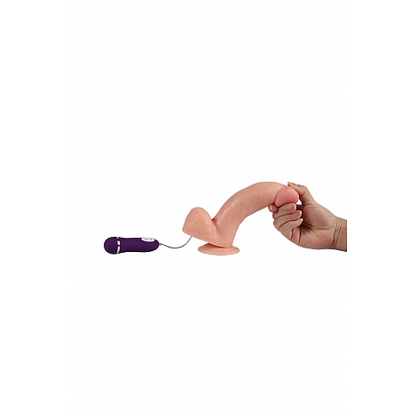 Реалистичный фаллоимитатор REAL Basic Toy с вибрацией и пультом, 20 см