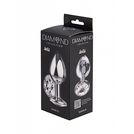 Большая анальная пробка Diamond Clear Sparkle XL