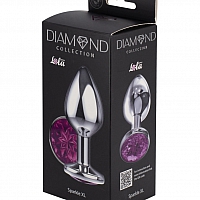 Большая анальная пробка Diamond Purple Sparkle XL
