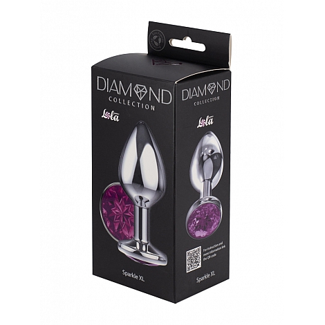 Большая анальная пробка Diamond Purple Sparkle XL