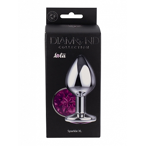 Большая анальная пробка Diamond Purple Sparkle XL