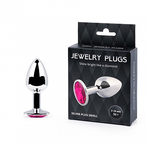 Анальная пробка с рубиновым кристаллом Silver Plug Small