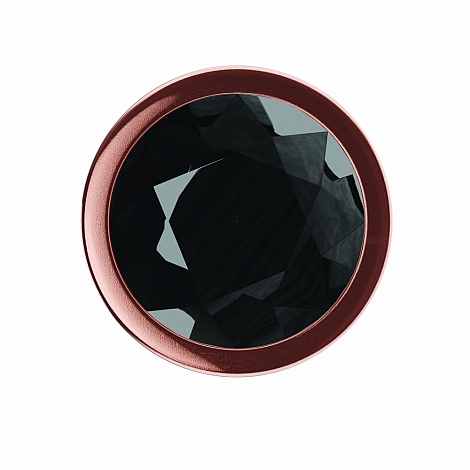 Анальная пробка розовая с черным кристаллом Diamond Jet Shine L