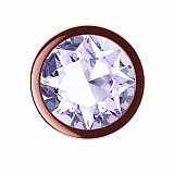 Анальная пробка розовая с белым кристаллом Diamond Moonstone Shine L