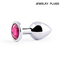 Анальная пробка с рубиновым кристаллом Silver Plug Medium