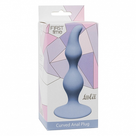 Анальная пробка Curved Anal Plug Blue, 12,5 см