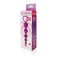 Анальная силиконовая цепочка Cosmo фиолетовая, 14,5 см