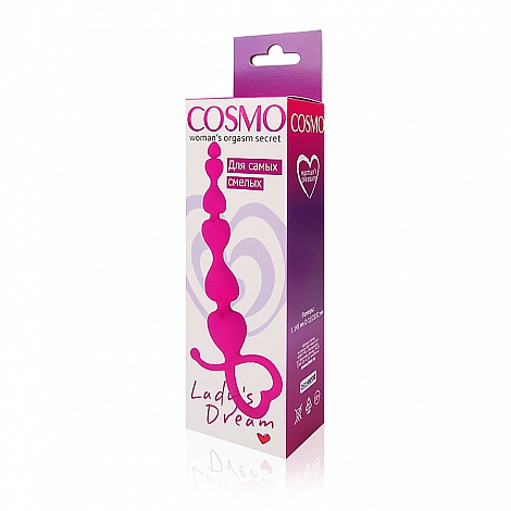 Анальная силиконовая цепочка Cosmo розовая, 11 см