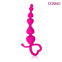 Анальная силиконовая цепочка Cosmo розовая, 11 см
