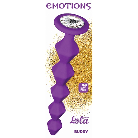 Анальная цепочка с кристаллом Emotions Buddy Purple