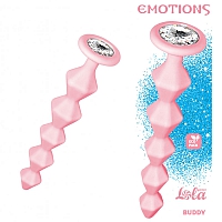 Анальная цепочка с кристаллом Emotions Buddy Pink