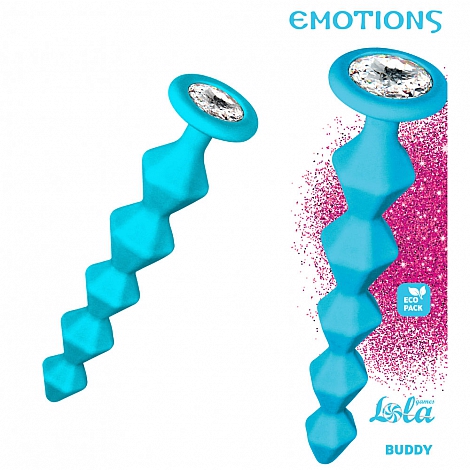 Анальная цепочка с кристаллом Emotions Buddy Turquoise