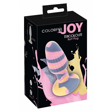 Анальная втулка трехцветная Joy Tricolour Butt Plug You2Toys