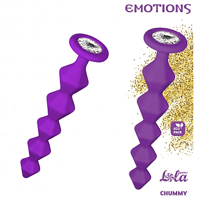 Анальная цепочка с кристаллом Emotions Chummy Purple