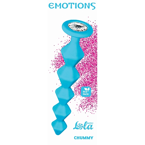 Анальная цепочка с кристаллом Emotions Chummy Turquoise