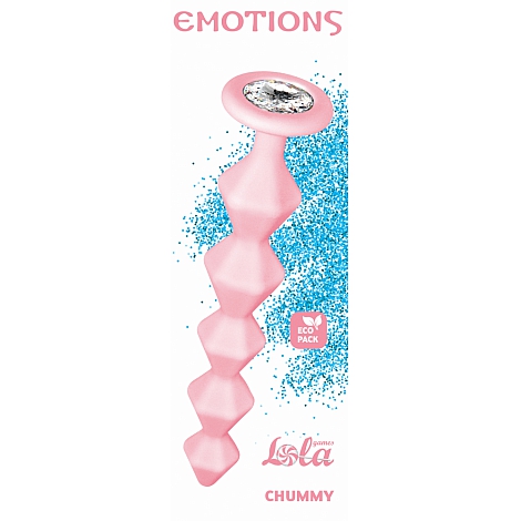 Анальная цепочка с кристаллом Emotions Chummy Pink