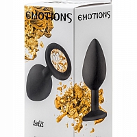 Анальная пробка Emotions Cutie Medium Black golden crystal