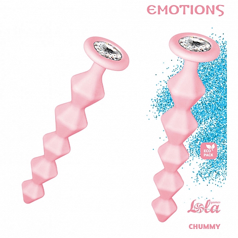 Анальная цепочка с кристаллом Emotions Chummy Pink