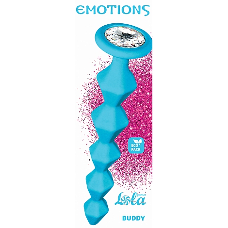 Анальная цепочка с кристаллом Emotions Buddy Turquoise