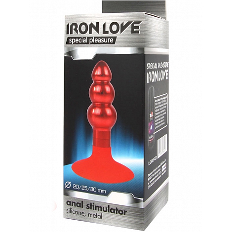 Втулка анальная красная елочкой Iron Love