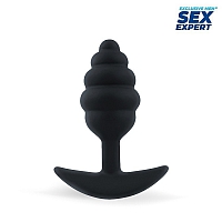 Анальная втулка с ребрами Sex Expert, 9 см
