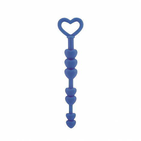 Анальная цепочка c 7-ю звеньями синяя Lia Love Beads