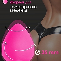 Анальная пробка с красным кристаллом, 8 см
