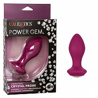 Анальная пробка с кристаллом и вибрацией Power Gem Vibrating Petite Crystal Probe Pink