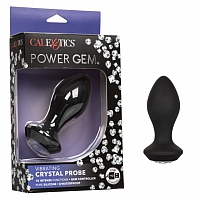 Анальная пробка с кристаллом и вибрацией Power Gem Vibrating Petite Crystal Probe Black