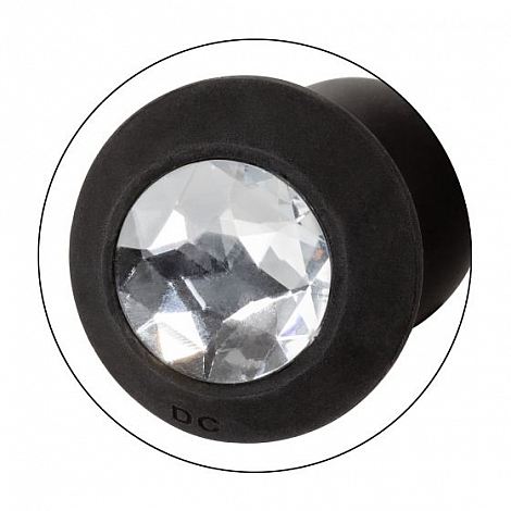 Анальная пробка с кристаллом и вибрацией Power Gem Vibrating Petite Crystal Probe Black
