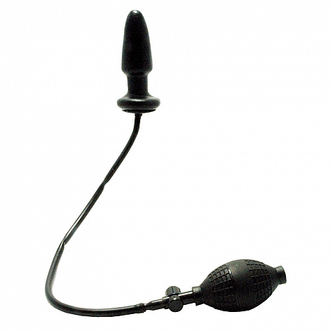 Расширяющаяся пробка с вибрацией Inflatable Buttplug Black, 12 см