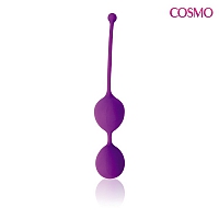 Силиконовые фиолетовые вагинальные шарики Cosmo